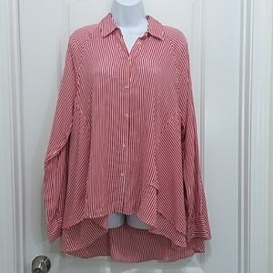 Umgee Loose Fit Stripe Blouse